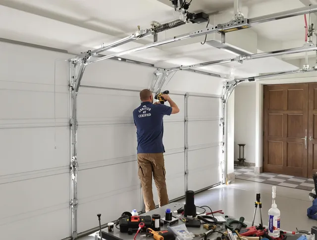 Dartmouth Garage Door Repair certified technician performing precision garage door repair in Dartmouth